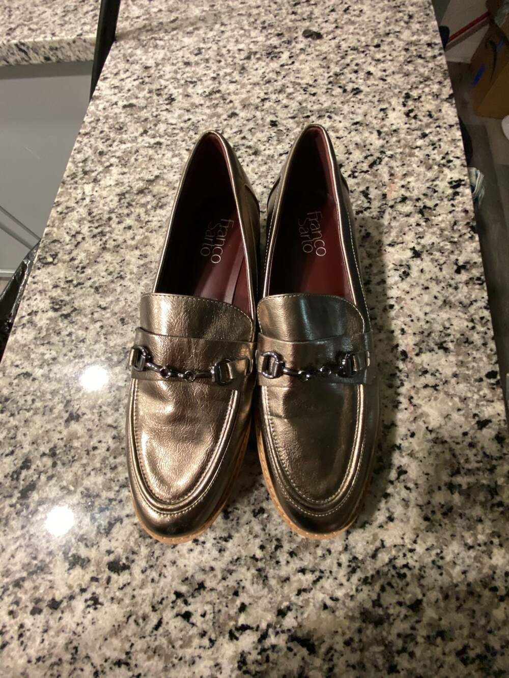Franco Sarto Colette Metallic Lug Sole Bit Loafer